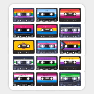 Pride Flags Music Cassette Collection Sticker